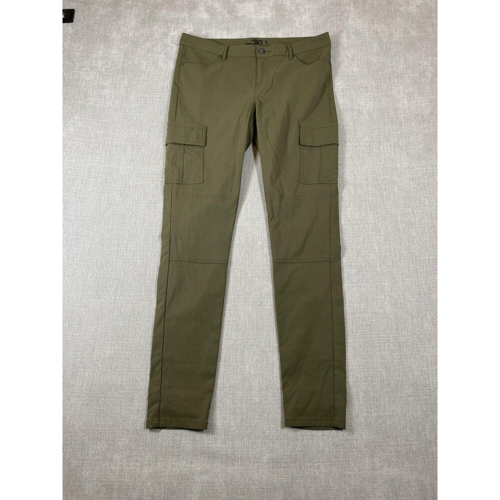 PrAna Pants Womens 10 Green Cargo Slim Stretch Hiking Outdoor Nylon Travel